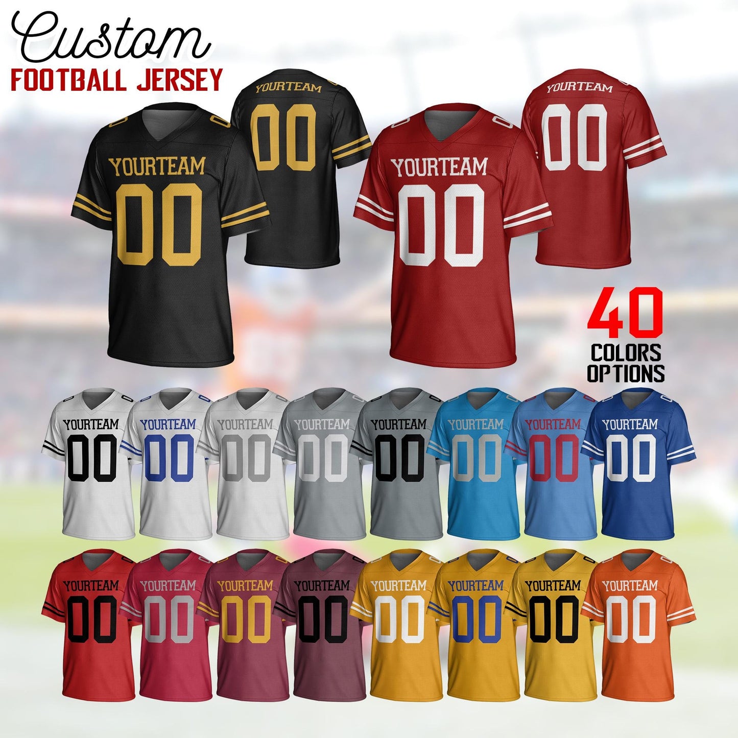 Personalized Team Name Number Football Jersey Shirt, Customized Jersey Gift for Sport Fan, Uniform Game Day Outfit, Birthday Gift For Him
