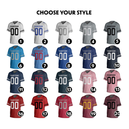 Personalized Team Name Number Football Jersey Shirt, Customized Jersey Gift for Sport Fan, Uniform Game Day Outfit, Birthday Gift For Him