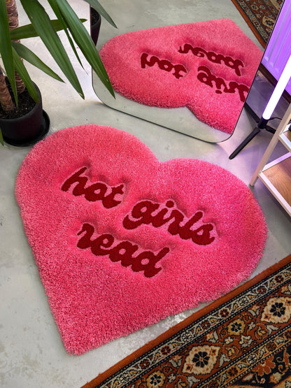 Fluffy Heart Shape 3D Tufted Rug, Library Decor, Reading Aesthetic, Reading Nook, Cozy Decor, Books Lover Gift, Gift For Her, Book Tok