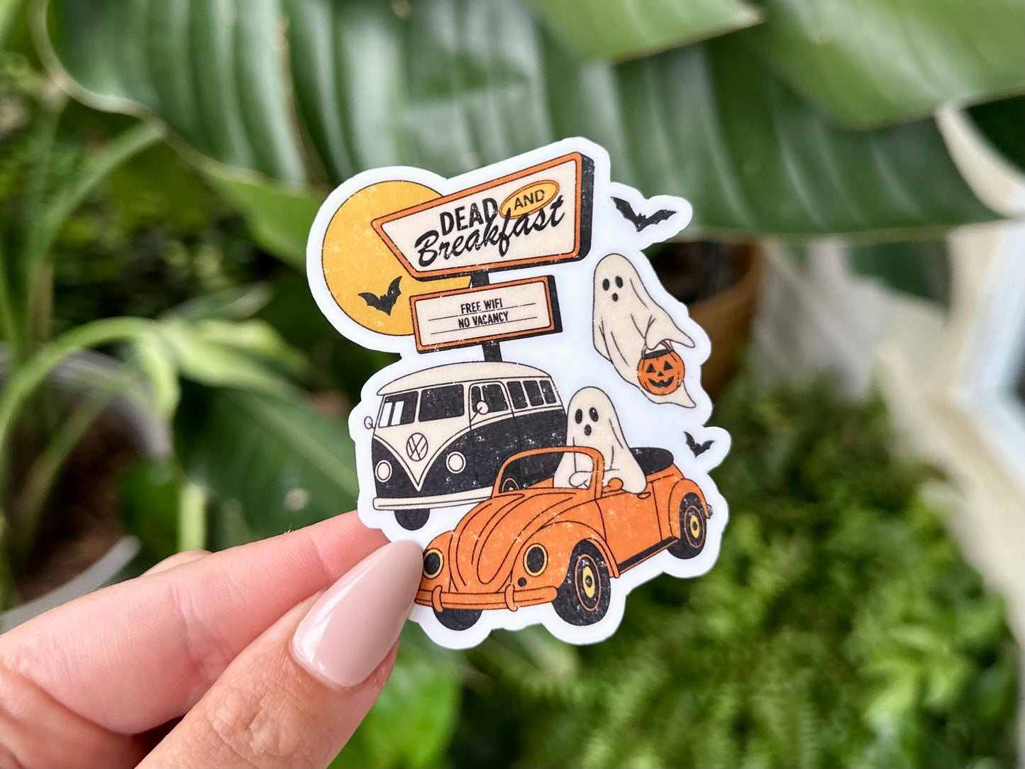 Dead and Breakfast Waterproof Sticker, Handdrawn Art, Bestfriend Gifts, Positivity, Halloween, Fall, Girly Spooky, Autumn