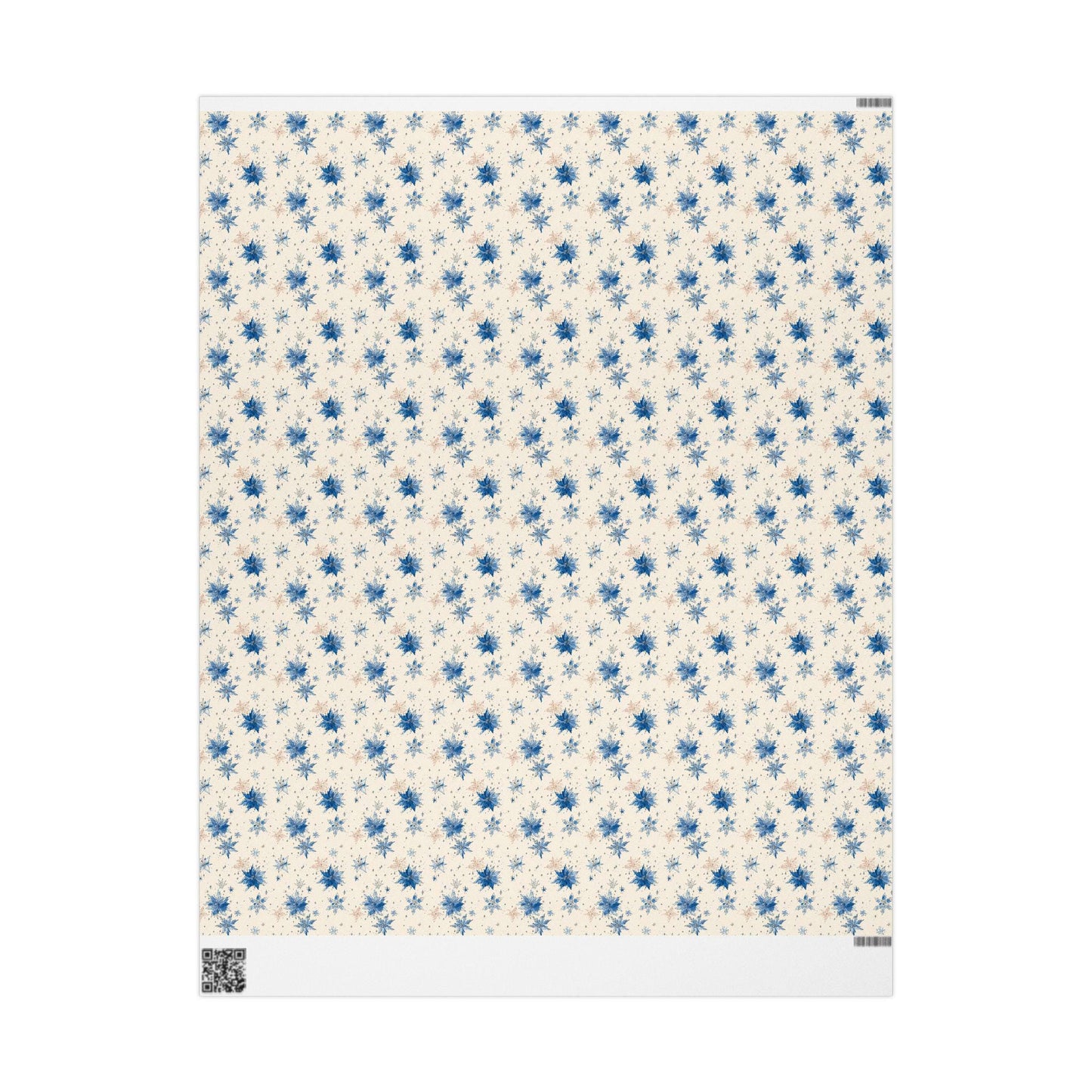 Blue Christmas Wrapping Paper Roll, Vintage Scandinavian Gift Wrap, Retro Print for Holiday Packaging #16