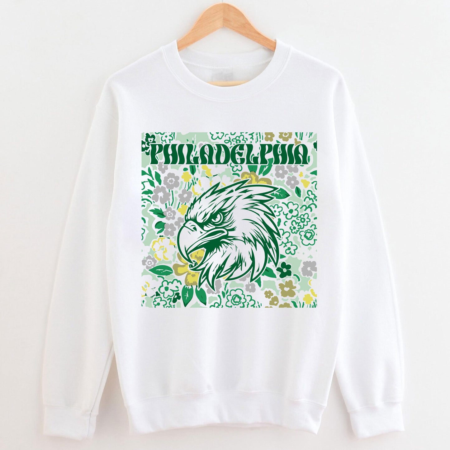 Philadelphia Team Mascot Shirt, Floral Spirit Mascot Sweatshirt, Game Day Tee, Abstract Flower Football Sports Shirt, Cheerleader Gift Shirt