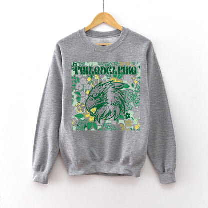 Philadelphia Team Mascot Shirt, Floral Spirit Mascot Sweatshirt, Game Day Tee, Abstract Flower Football Sports Shirt, Cheerleader Gift Shirt