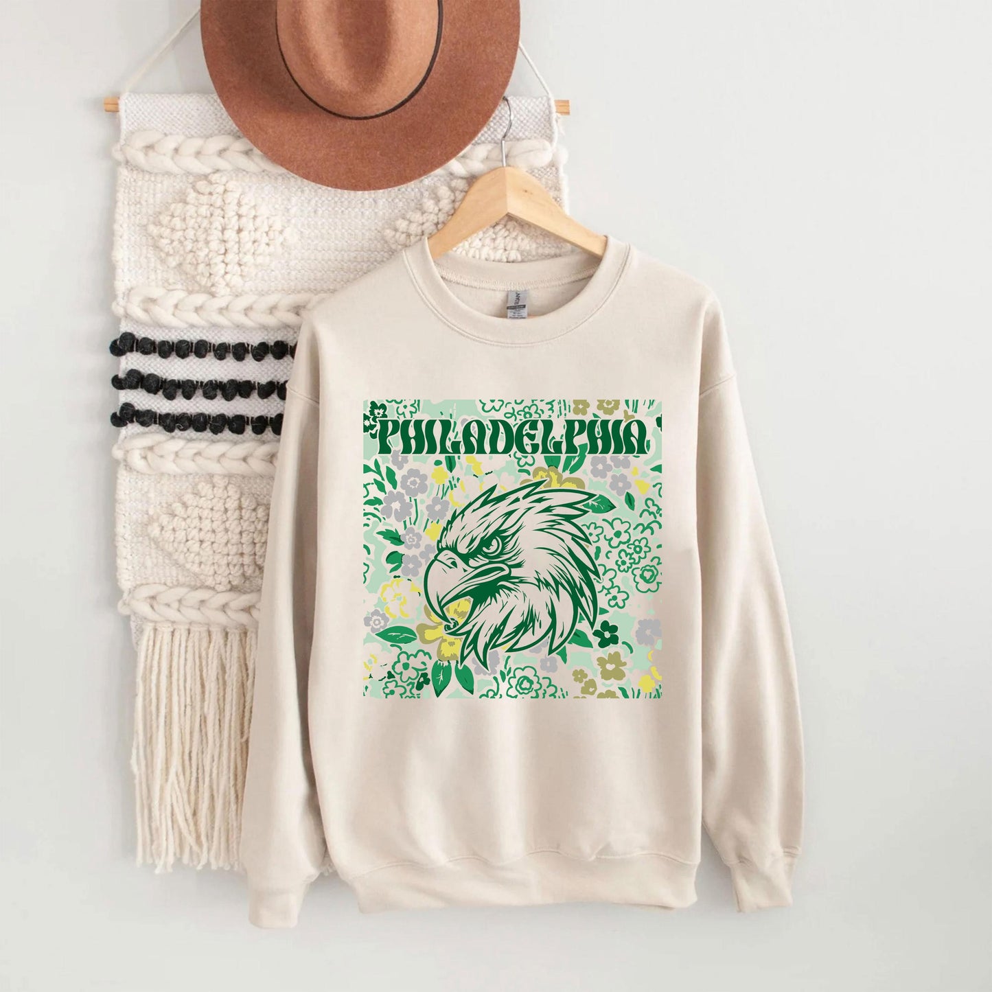 Philadelphia Team Mascot Shirt, Floral Spirit Mascot Sweatshirt, Game Day Tee, Abstract Flower Football Sports Shirt, Cheerleader Gift Shirt