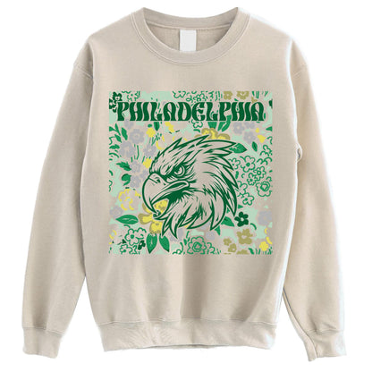 Philadelphia Team Mascot Shirt, Floral Spirit Mascot Sweatshirt, Game Day Tee, Abstract Flower Football Sports Shirt, Cheerleader Gift Shirt