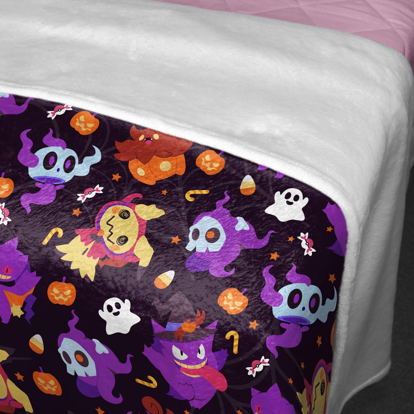 Mewtwo and Eevee Blanket, Kawaii Fleece Blanket, Cozy Baby Blanket, Space Throw Blanket, Cotton Fleece Bedding Decor, Mewtwo Blanket Gifts