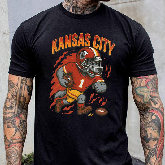 Graphic Kansas City Mascot Football Sweatshirt, Game Day Gift Shirt, Kansas City Football Fan Tee, Retro Kansas City Team Shirt,Sport Mascot