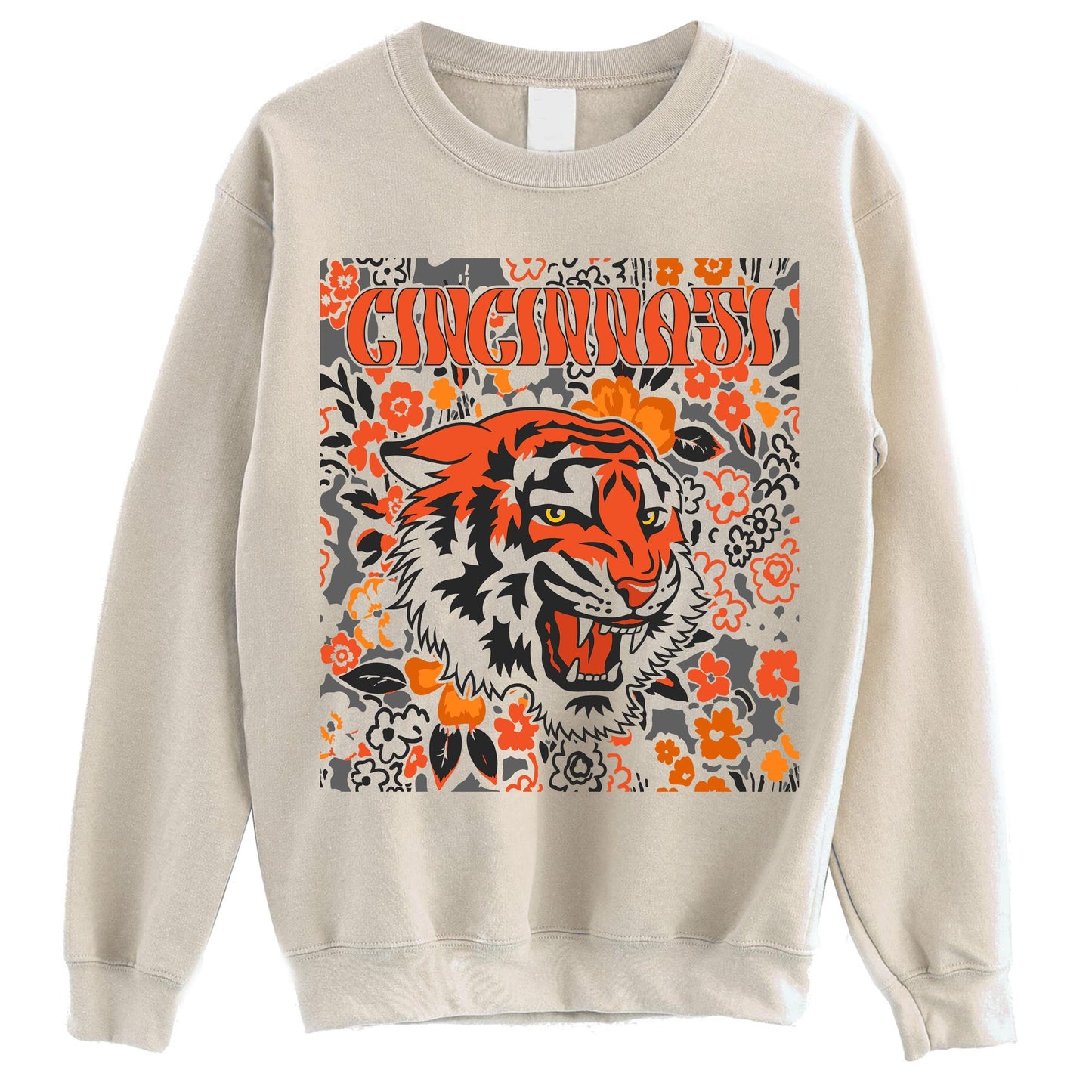 Cincinnati Team Mascot Shirt, Floral Spirit Mascot Sweatshirt, Game Day Tee, Abstract Flower Football Sports Shirt, Cheerleader Gift Shirt