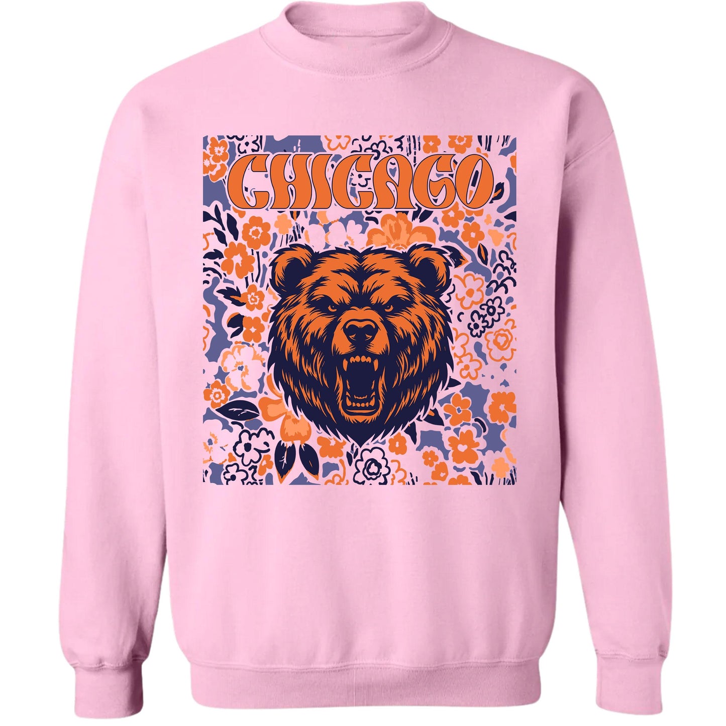 Chicago Team Mascot Shirt, Floral Spirit Mascot Sweatshirt, Game Day Tee, Abstract Flower Football Sports Shirt, Cheerleader Gift Shirt