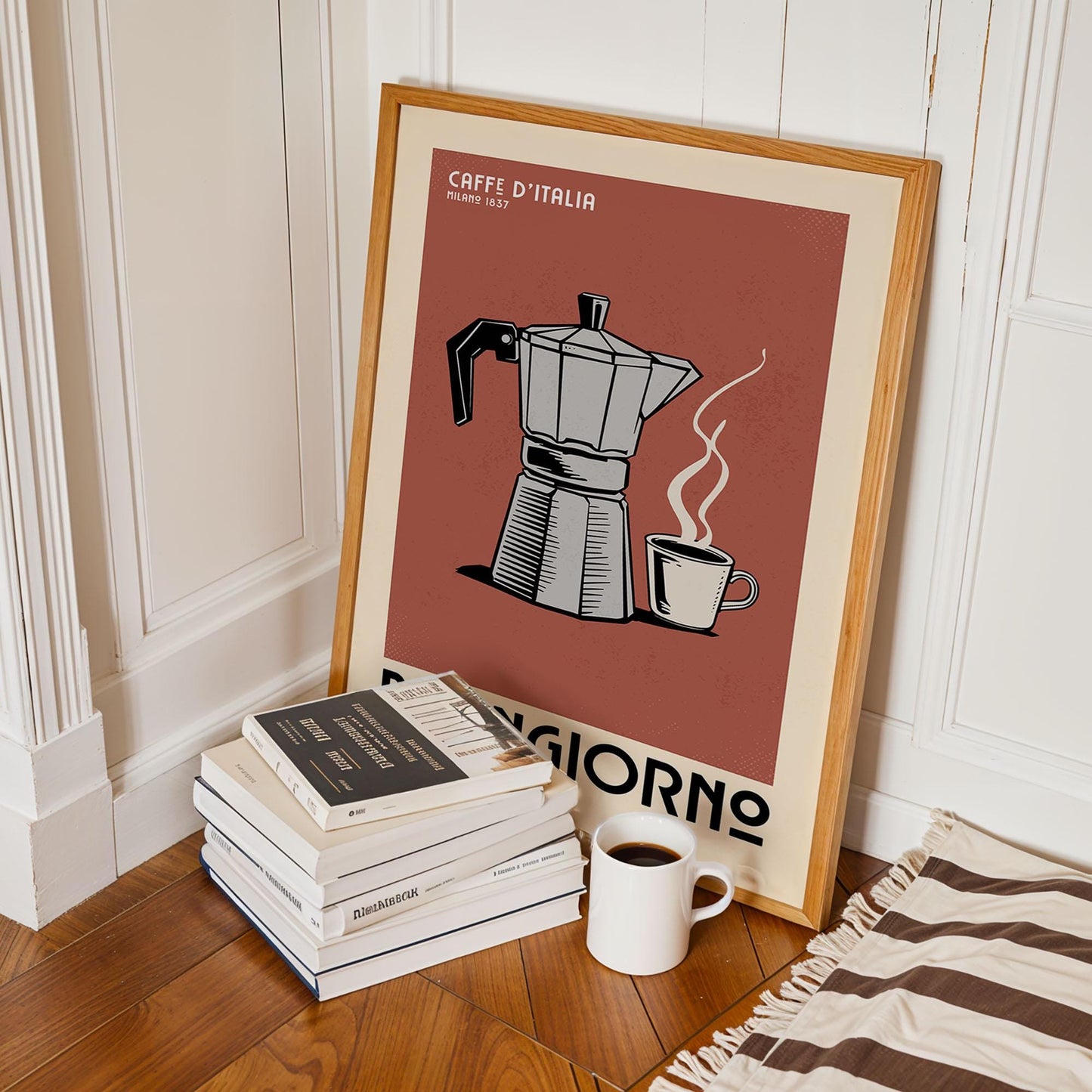 Italian Espresso Maker Coffee Poster, Coffee Bar Art Print, Kitchen Wall Art | Vintage Coffee Poster | Kitchen Art Print for Coffee Lover