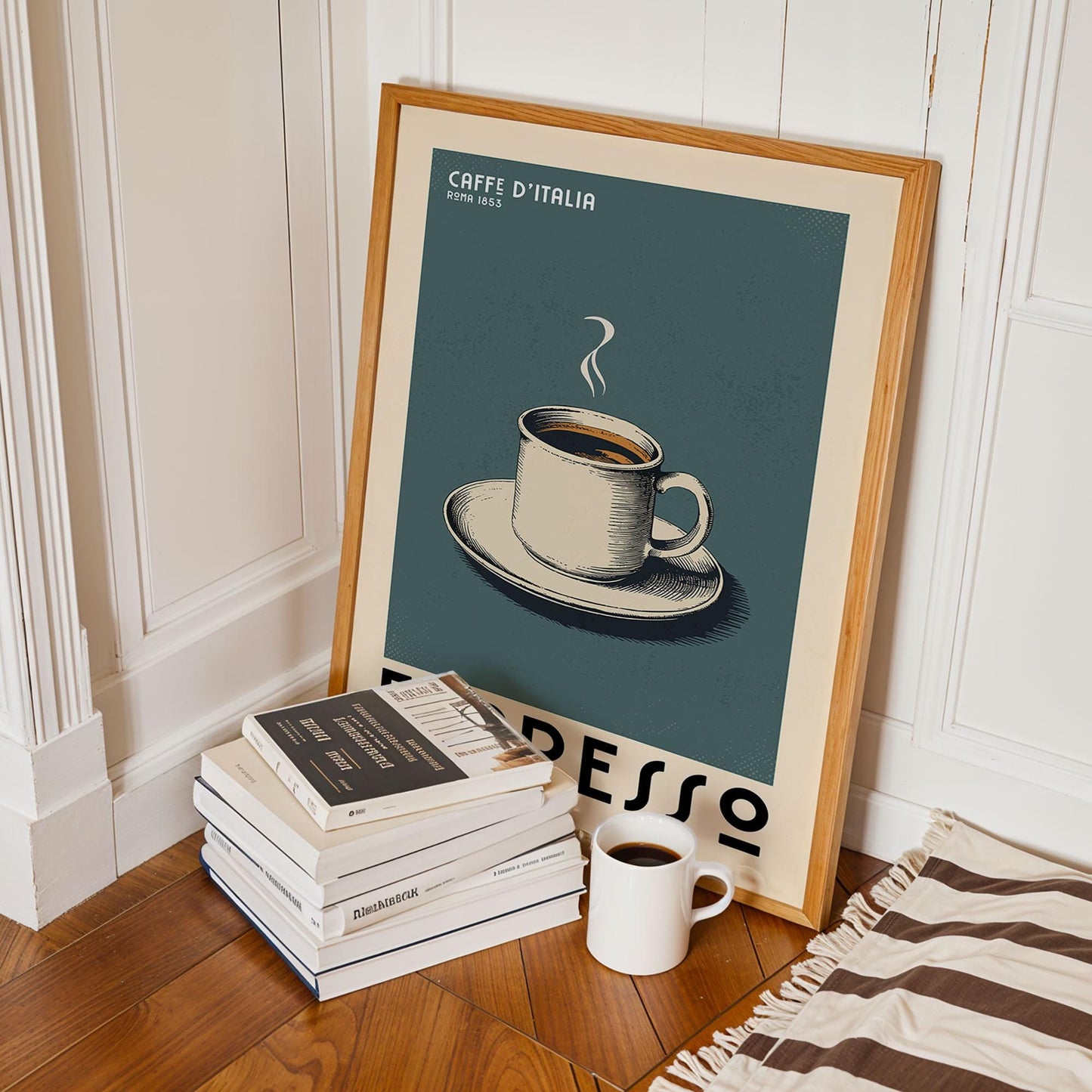 Espresso Coffee Poster, Coffee Bar Art Print, Modern Kitchen Wall Art | Vintage Coffee Poster | Kitchen Wall Art for Coffee Bar