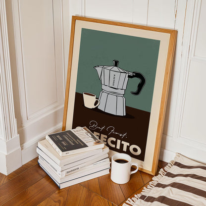 But First Cafecito Spanish Coffee Poster, Coffee Bar Art Print, Kitchen Wall Art | Vintage Coffee Poster | Coffee Gift for Coffee Lover