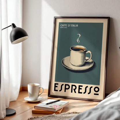 Espresso Coffee Poster, Coffee Bar Art Print, Modern Kitchen Wall Art | Vintage Coffee Poster | Kitchen Wall Art for Coffee Bar