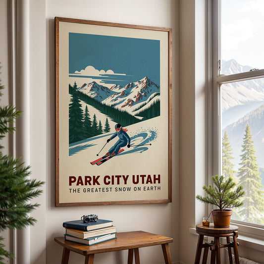 Park City Utah Ski Poster, Apres Ski Print | Vintage Ski Poster | Winter Sports Wall Art