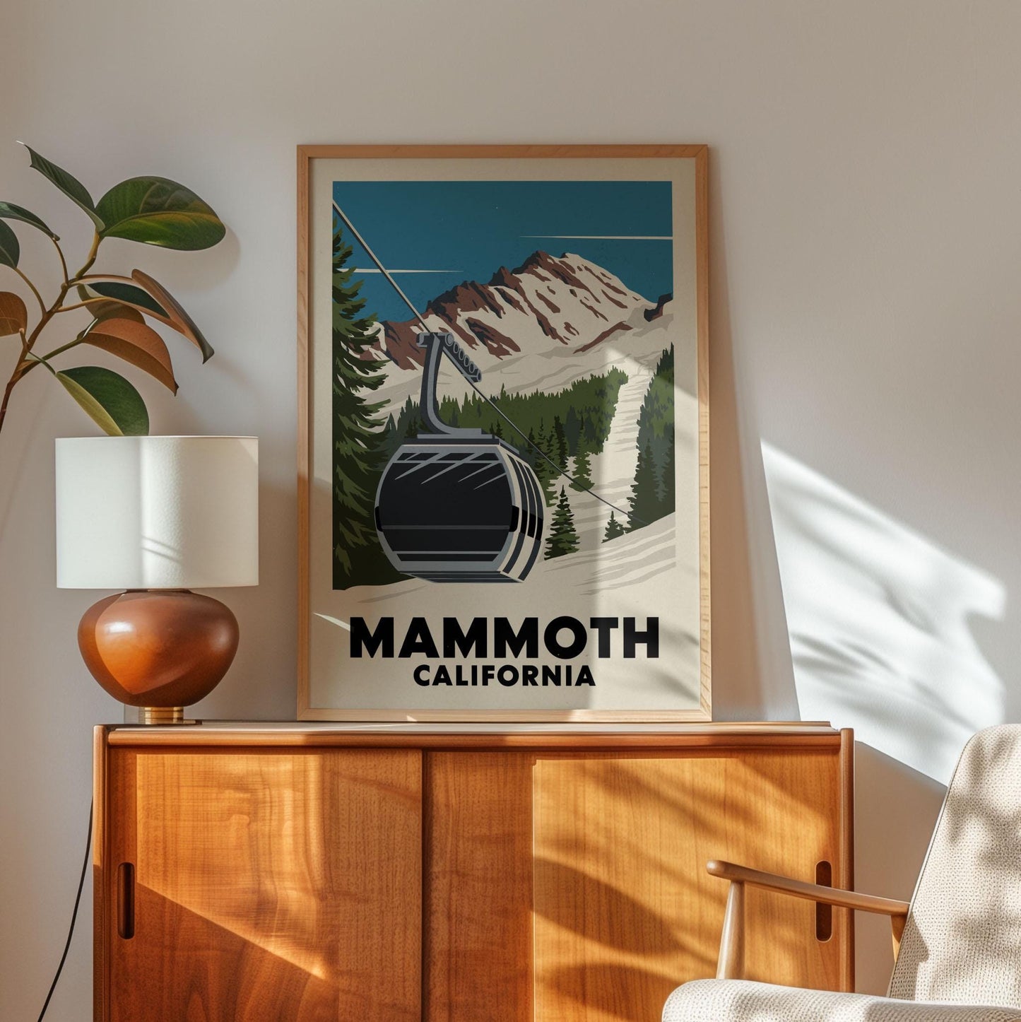Mammoth California Ski Poster, Ski Wall Art | Vintage Ski Poster | Gift for Skiers and Snowboarders
