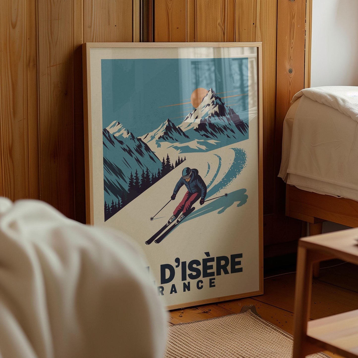 Val d’Isère France Ski Poster, Ski Wall Art | Vintage Ski Poster | Winter Sports Wall Art