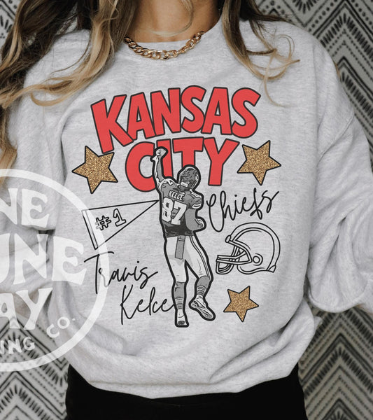 Kansas City Football 90s Style Shirt, Kansas City Football Crewneck Sweatshirt, Football Shirt, Kansas City Fan Gifts