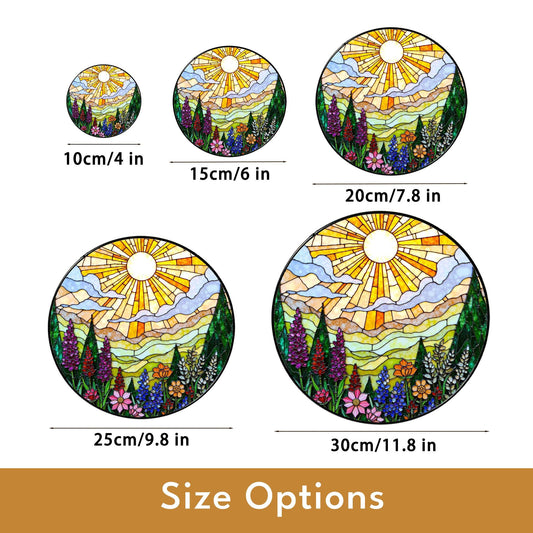 Vibrant Wildflower Meadow Stained Glass Suncatcher Window Hanging Gift for Mothers Day or Nature Lovers
