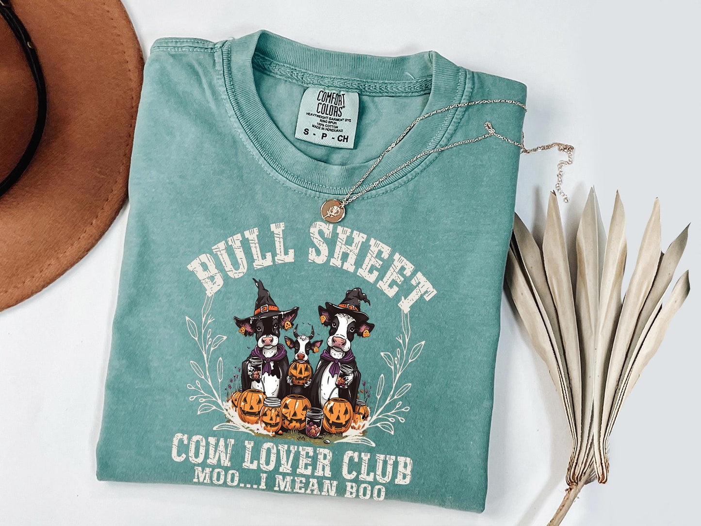 Comfort Colors® Halloween Ghost Cows Shirt, Bullsheet Halloween Shirt, Halloween Shirt, Western Halloween Tee,Moo I Mean Boo, Halloween Gift
