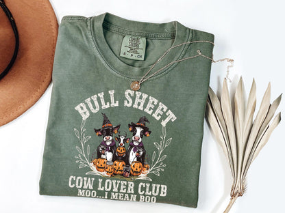 Comfort Colors® Halloween Ghost Cows Shirt, Bullsheet Halloween Shirt, Halloween Shirt, Western Halloween Tee,Moo I Mean Boo, Halloween Gift
