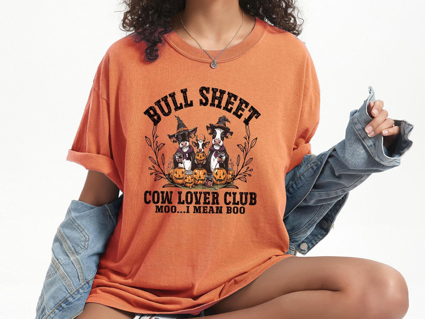 Comfort Colors® Halloween Ghost Cows Shirt, Bullsheet Halloween Shirt, Halloween Shirt, Western Halloween Tee,Moo I Mean Boo, Halloween Gift