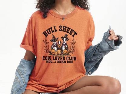 Comfort Colors® Halloween Ghost Cows Shirt, Bullsheet Halloween Shirt, Halloween Shirt, Western Halloween Tee,Moo I Mean Boo, Halloween Gift