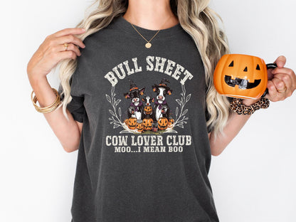 Comfort Colors® Halloween Ghost Cows Shirt, Bullsheet Halloween Shirt, Halloween Shirt, Western Halloween Tee,Moo I Mean Boo, Halloween Gift