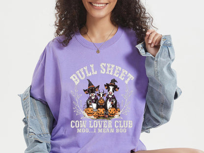 Comfort Colors® Halloween Ghost Cows Shirt, Bullsheet Halloween Shirt, Halloween Shirt, Western Halloween Tee,Moo I Mean Boo, Halloween Gift
