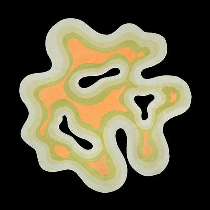 Hand-Tufted New Zealand Wool Valley Rug: Irregular Lichen Design