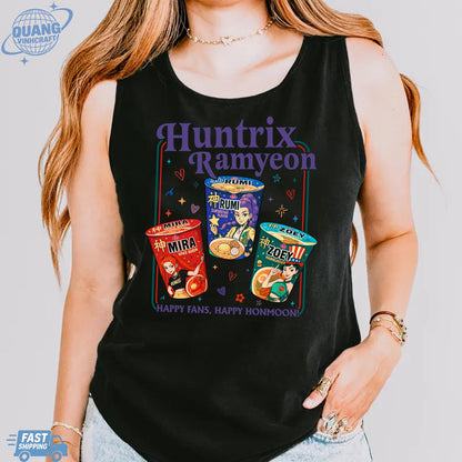 Kpop Demon Hunters Ramyeon TankTop Comfort Colors For Fan, Demon Hunter Movie Inspired Noodle Tee,Cool Korea Inspired Apparel,Mira,Rumi,Zoey