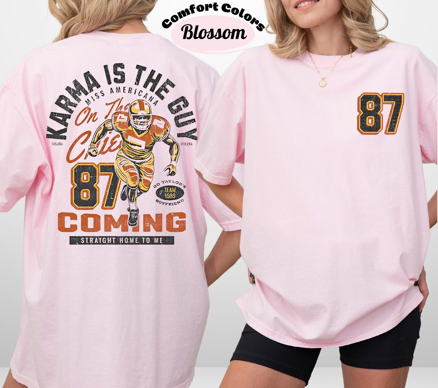 Comfort Colors Karma Is The Guy Football Shirt - Kansas City Chiefs Tee