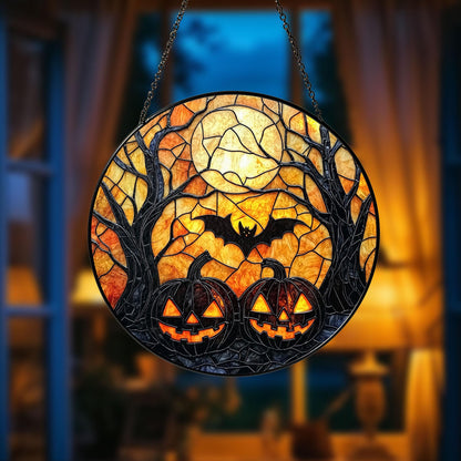 Witcher Castle Stained Glass Suncatcher for Halloween decor, Window Hanging Decor Art Gift Halloween Suncatcher Ornament, Spooky Season Gift