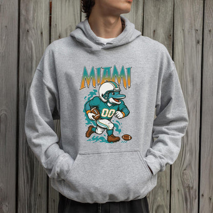 Graphic Miami Mascot Football Sweatshirt, Game Day Gift Shirt, Miami Football Fan Tee, Retro Miami Team Shirt, Sport Mascot Gifts