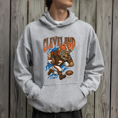 Graphic Cleveland Mascot Football Sweatshirt, Game Day Gift Shirt, Cleveland Football Fan Tee, Retro Cleveland Team Shirt, Sport Mascot Gift