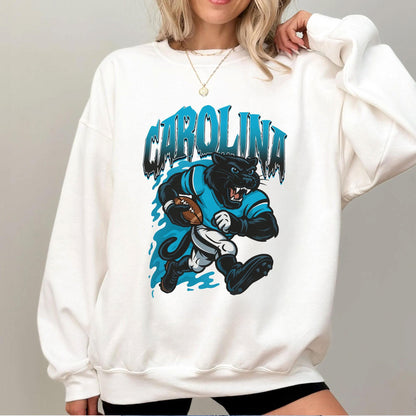 Graphic Carolina Mascot Football Sweatshirt, Game Day Gift Shirt, Carolina Football Fan Tee, Retro Carolina Team Shirt, Sport Mascot Gifts