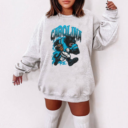 Graphic Carolina Mascot Football Sweatshirt, Game Day Gift Shirt, Carolina Football Fan Tee, Retro Carolina Team Shirt, Sport Mascot Gifts