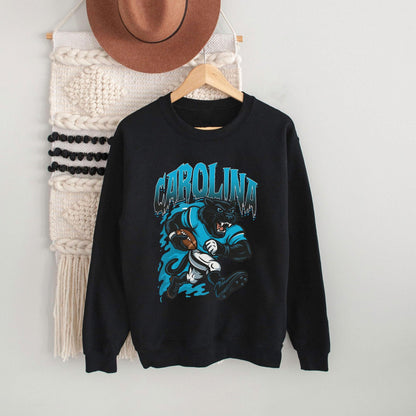 Graphic Carolina Mascot Football Sweatshirt, Game Day Gift Shirt, Carolina Football Fan Tee, Retro Carolina Team Shirt, Sport Mascot Gifts