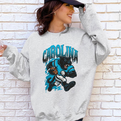 Graphic Carolina Mascot Football Sweatshirt, Game Day Gift Shirt, Carolina Football Fan Tee, Retro Carolina Team Shirt, Sport Mascot Gifts