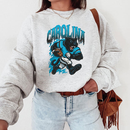 Graphic Carolina Mascot Football Sweatshirt, Game Day Gift Shirt, Carolina Football Fan Tee, Retro Carolina Team Shirt, Sport Mascot Gifts