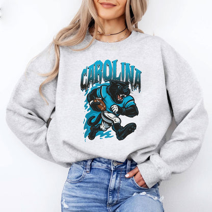 Graphic Carolina Mascot Football Sweatshirt, Game Day Gift Shirt, Carolina Football Fan Tee, Retro Carolina Team Shirt, Sport Mascot Gifts