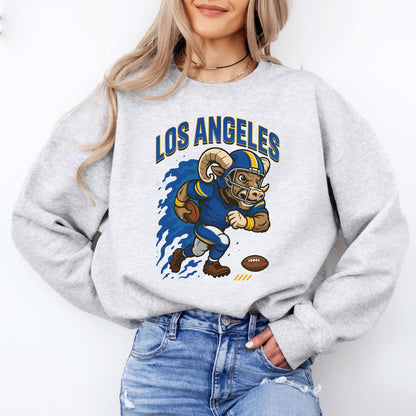 Graphic Los Angeles Mascot Football Sweatshirt, Game Day Gift Shirt, Los Angeles Football Fan Tee, Retro Los Angeles Team, Sport Mascot Gift