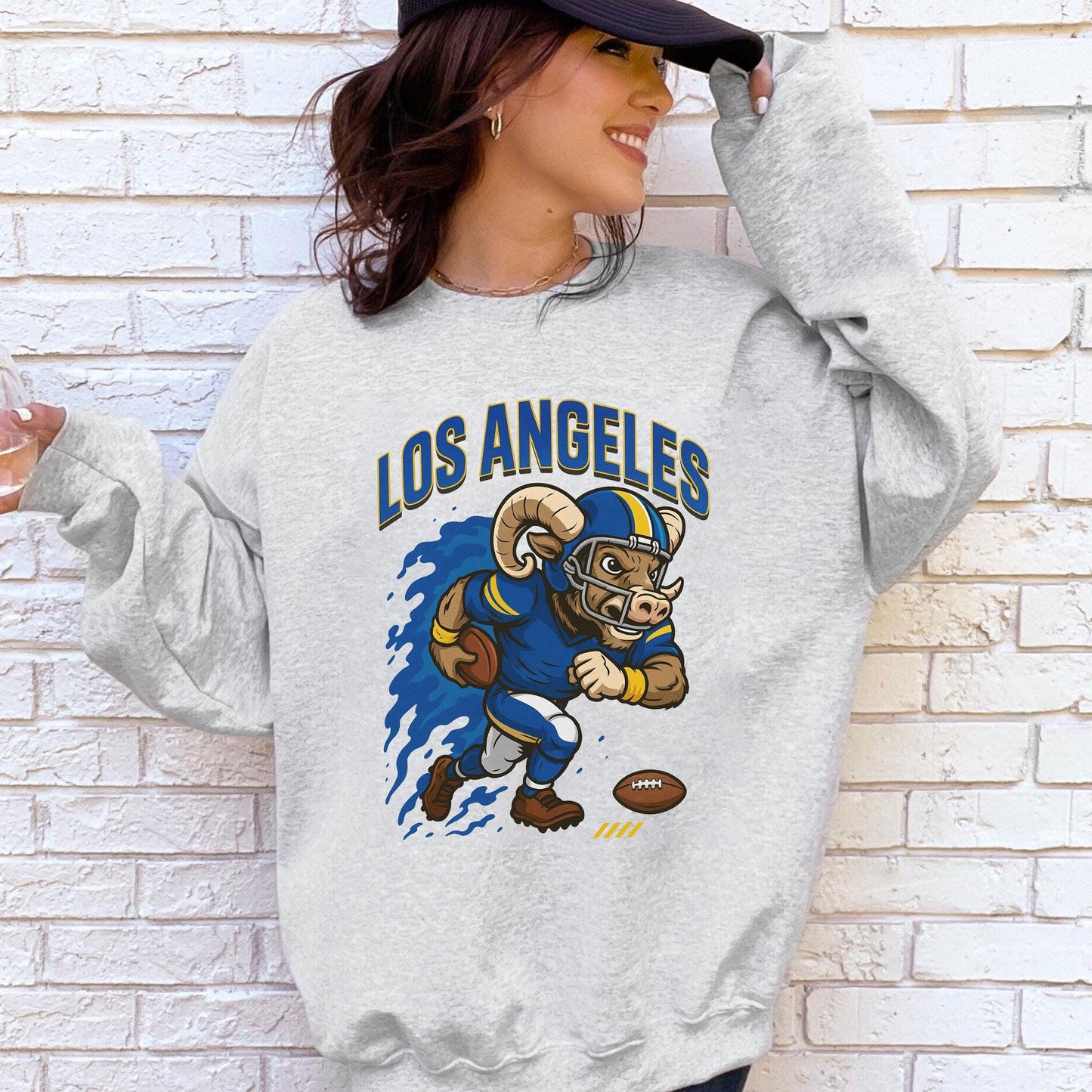 Graphic Los Angeles Mascot Football Sweatshirt, Game Day Gift Shirt, Los Angeles Football Fan Tee, Retro Los Angeles Team, Sport Mascot Gift