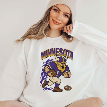 Graphic Minnesota Mascot Football Sweatshirt, Game Day Gift Shirt, Minnesota Football Fan Tee, Retro Minnesota Team Shirt, Sport Mascot Gift