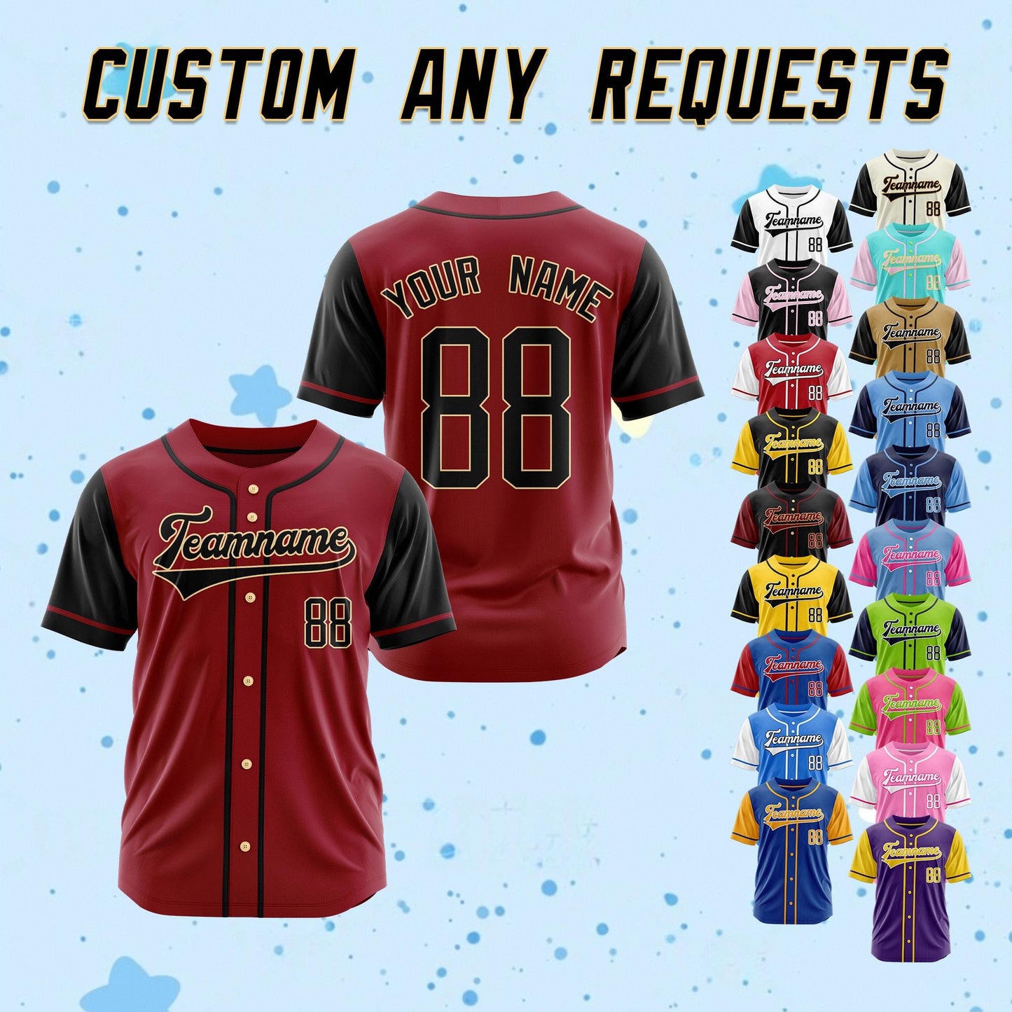 Custom Baseball Jersey: Personalized Name & Number, Embroidered or Printed