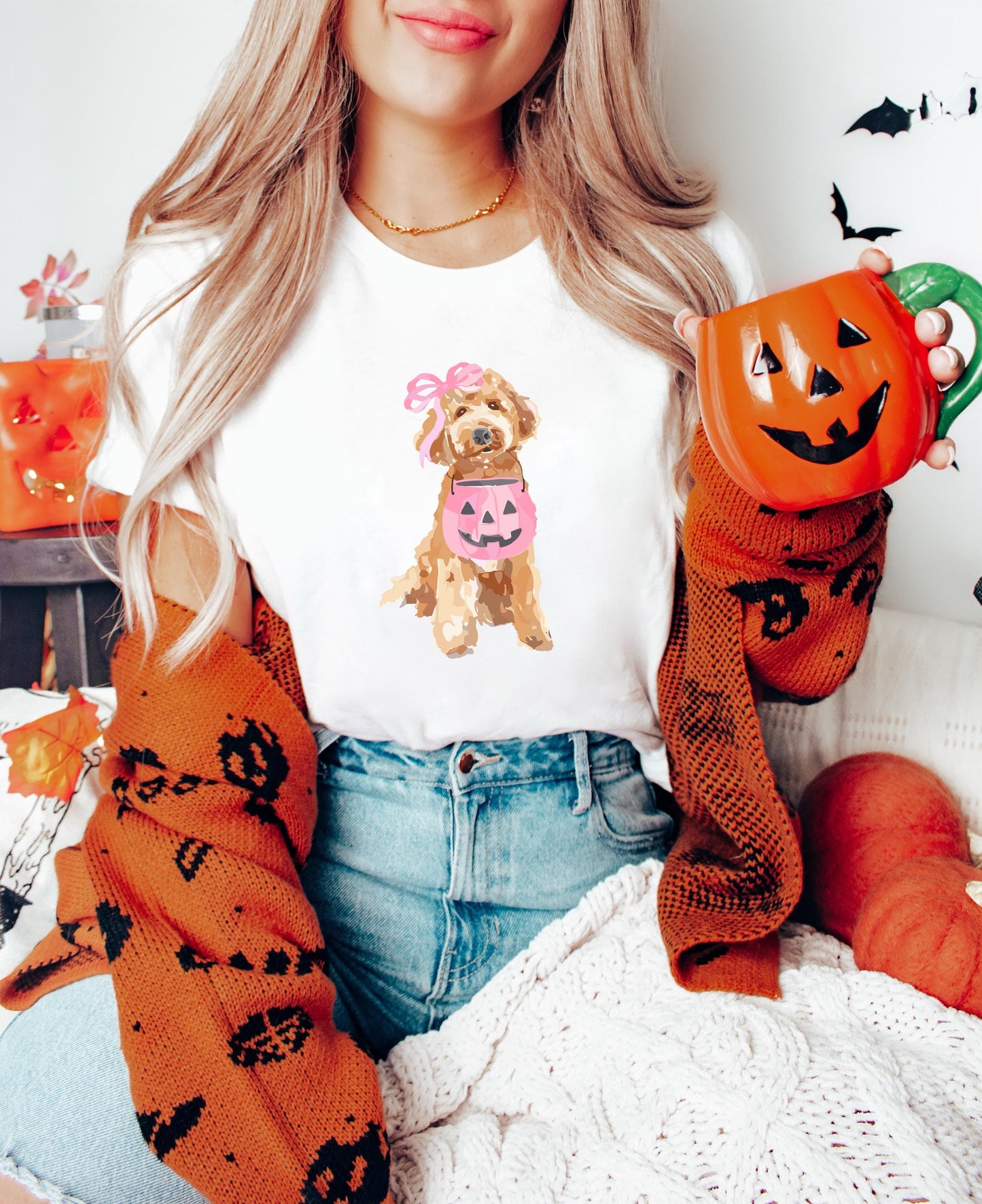 Cute Dog Halloween Sweatshirt, Dogs Lover Halloween Gift, Pumpkin Halloween Dogs Shirt, Womens Halloween Shirt, Spooky Season, Dog Mom Gift
