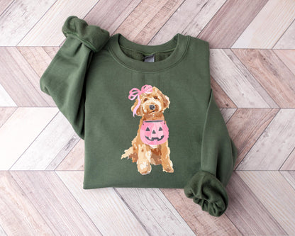 Cute Dog Halloween Sweatshirt, Dogs Lover Halloween Gift, Pumpkin Halloween Dogs Shirt, Womens Halloween Shirt, Spooky Season, Dog Mom Gift