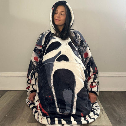 Horror Blanket Hoodie – Oversized Sherpa Hoodie unisex for Adults &Kids