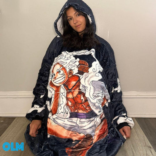 Anime Blanket Hoodie  oversize snuggle Sherpa Gear 5  unisex adults and kids
