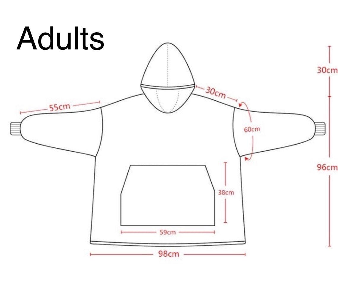 Anime Blanket Hoodie  oversize snuggle Sherpa  unisex adults and kids
