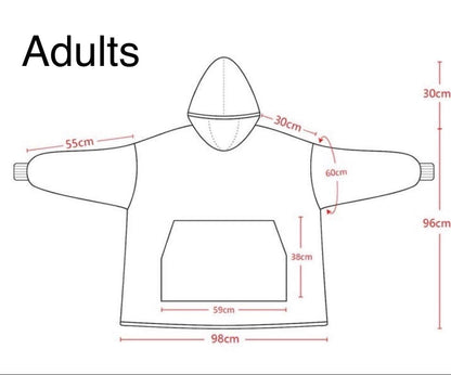 Anime Blanket Hoodie  oversize snuggle Sherpa Satoru Gojo Jujutsu Kaisen unisex adults and kids